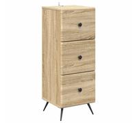 Drawer Cabinet Sonoma Oak 33x34.5x90cm Engineered Wood 3-Drawer Compact Storage