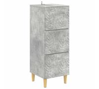 Drawer Cabinet Concrete Grey 33 x 34.5 x 90cm Engineered Wood Legs Ample Storage