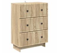 Drawer Cabinet Sonoma Oak 66x34.5x90 cm Engineered Wood 3 Drawers Retro Vintage