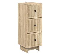 Drawer Cabinet Sonoma Oak 33x34.5x90cm Engineered Wood 3-Drawer Vintage Compact