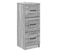 Drawer Cabinet Grey Sonoma 33x34.5x87cm Engineered Wood 3 Drawer Slim Storage XL