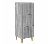 Drawer Cabinet Grey Sonoma 33x34.5x90cm Engineered Wood 3-Drawer Vintage Accent