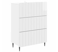 Drawer Cabinet High Gloss White 3-Drawer Engineered Wood 66x34.5x92 cm for Home