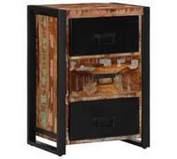 Drawer cabinet Multicolour solid reclaimed wood & iron 50x35x70 cm Retro Vintage