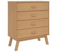vidaXL Drawer Cabinet Drawer Chest File Cabinet Grey and Brown Solid Wood Pine