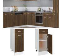 Drawer Cabinet Smoked Oak 30x46x81.5cm Engineered Wood 1 Drawer 2 Doors
