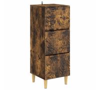 Drawer Cabinet Smoked Oak 33x34.5x90cm Engineered Wood Vintage Modern Storage UK