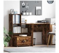 vidaXL Drawer Cabinet with Wheel Smoked Oak 55 x 45 x 31 cm, Rectangular, Modern Drawer Cabinet, Ample Storage Solution for Home, Organized Indoor Space, Functional Furniture, Minimalist
