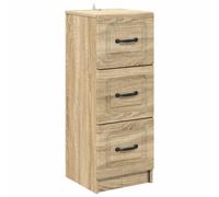 Drawer Cabinet Sonoma Oak 33 x 34.5 x 87 cm Engineered Wood 3-Drawer Modern Mini