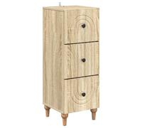 Drawer cabinet Sonoma oak 33x34.5x90cm Engineered wood 3 drawers Vintage tapered