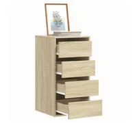 Drawer Cabinet Sonoma Oak 40x41x76cm Engineered Wood 4-Drawer Modern Nightstand