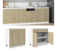 Drawer Cabinet Sonoma Oak 80 x 46 x 81.5 cm Brown Engineered Wood