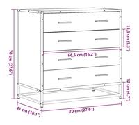 Drawer Cabinet Storage Cupboard Sideboard with 4 L Drawers Unit