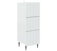 Drawer cabinet White Engineered Wood 33x34.5x92cm 3 Drawers Modern Tapered Legs