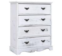 Drawer Cabinet White Wood Side Wooden Sideboard End Storage Bedside vidaXL