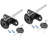 Drawer Desk Wardrobe Cabinet Plunger Lock, 5/8" Cylinder Diameter 13/16" Length, Zinc Alloy Black Surface 2Pcs