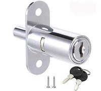 Drawer Desk Wardrobe Cabinet Push Plunger Lock, 3/4" Cylinder Diameter 7/8" Cylinder Length, Zinc Alloy Chrome Finish, Keyed Different (7/8")