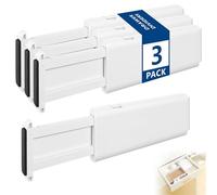 Drawer Dividers Expandable Clothes Drawer Organisers 3 Pack Plastic Drawers Separators for Kitchen Utensils Dresser and Office Storage
