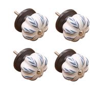 Drawer Handles 4Pcs Ceramic Pull Chinese Drawer Single Hole Wardrobe Cabinet Door Pulls Black Willow