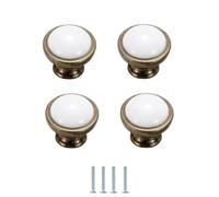 Drawer Handles 4Pcs Green Bronze White Ceramic Handle Wardrobe Cabinet Drawer Shoe Cabinet Wine Cabinet Knobs B Single Hole