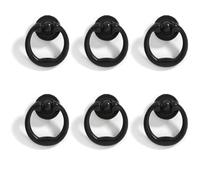 Drawer Handles 6 Pcs Vintage Black Drawer Ring Knob Pull Antique Dressing Table Ring Drop Handle Suitable for Bathroom Drawers Wardrobe Doors Cabinets