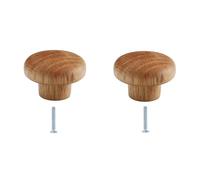 Drawer Handles and Knobs Solid Wood Handles,Log Cabinet Doors,Cabinet Wardrobe Drawer Handles,Wooden Cabinet Door Handles,Oak,Diameter 36mm,2 Pack