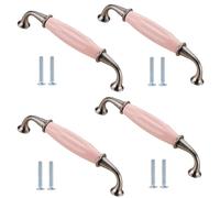 Drawer Handles & Pulls4 Pack Pink Shell Ceramic Handle Drawer Knob Wardrobe Cabinet Door Knob B-128mm