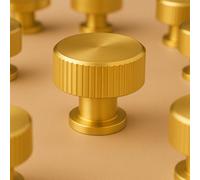 Drawer Knobs - Cabinet Door Knobs - Brass Gold Door Knob - Knurled Kitchen Cabinet Knobs - Sienna Collection By Decoranddecor