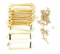 Drawer Label Holders, Antique Metal Name Card Frames with Screws Organizing Drawers for Office Library Yellow 62 x 18mm 20 Pack