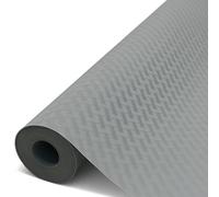 Drawer Liners 45x500cm - Non-Slip Waterproof Shelf Liner for Kitchen Cupboards, Drawers, Fridge & Cabinets - Heavy Duty, Oil Proof, Washable, Easy to Cut Clear Lining Paper (Grey)