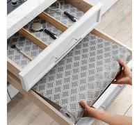 Drawer Liners for Kitchen Cabinets, Non-Adhesive Shelf Liner - Thick and Waterproof Kitchen Drawer Liners - Shelf Paper for Cupboard and Dresser - Non-Slip and Easy-Clean