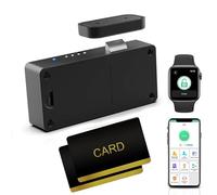 Drawer Lock eLinkSmart Hidden Cabinet Lock with NFC RFID Card Bluetooth APP Child Safety No Drilling Required for Kitchen Pantry Furniture Cupboard Door Black