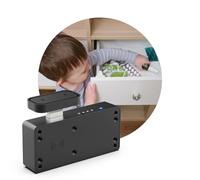 Drawer Lock RFID Card NFC Hidden Cabinet Lock for Kitchen Pantry Furniture eLinkSmart Cupboard Door Lock with Bluetooth APP Child Safety No Drilling Required Black, YL-F3BC