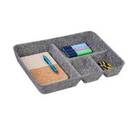 Drawer organiser felt storage box utility tray foldable Soft Material grey