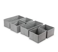 Drawer Organisers - Set of 6 Foldable Fabric Storage Boxes for Bras, Socks, Underwear, Baby Clothes - Wardrobe Drawer Inserts & Storage Baskets | M&W