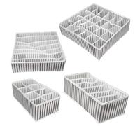 Drawer Organizer Dividers - 4PCS/8PCS Foldable Fabric Storage Boxes for Closet & Dresser - Underwear, Bras, Socks, Ties, Scarves - Non-Woven Wardrobe Organizer Bins, Beige