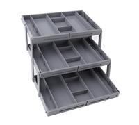 Drawer Organizer, Multi Level Collapsible Drawer Organizer with Adjustable Compartments, Expandable Desk Organizer Trays for Jewelry, Makeup, Silverware Storage Organizer (3