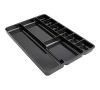 Drawer Organizer Tray, 9 Comp., 14" Wx9-3/8 Dx1-1/4 H, Black, Sold as 1 Each