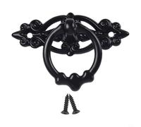 Drawer Pull Handle Zinc Alloy Retro Cabinet Dresser Door Drawer Ring Pulls For Kitchen Cabinets Dresser Drawers Bookcases (Black)