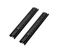 Drawer Rail Black Cold Rolling Steel 3-Way Drawers Slide Three Section Slides 8 to 22 Inch 3 Way Sliding Tracks Furniture Rails(22 inch)