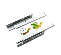 Drawer Rolling Bearing Slip Rail 3 Sections Bottom Mounting Hidden Damping Slide with Disassembly Device Cabinet Drawer Buffer Track Guide(450mm)