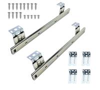 Drawer Runners, 35 cm Extendable Keyboard Drawer Tray, Drawer Design Set with Ball Bearings and Height Adjustable, Ball Bearing Runners for Under-Sink Platform Shelf Drawer (Silver)
