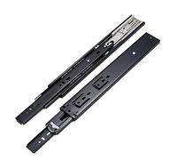 Drawer Runners ，Ball Bearing Telescopic Runners， 10″ - 20'' Hardware Soft Close Full Extension Side Mount Ball Bearing Sliding Black Drawer Slides Cold Rolled Steel Wardrobe Drawer,16in (Color :