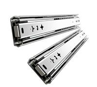 Drawer Runners,Cabinet Slides,Kitchen Full Extension Ball Bearing Side Mounting 3 Folds Heavy Duty, Easy to Fit, Width 45mm Length 300mm Metal 2 Pieces(300mm(12 inch))