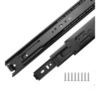 Drawer Runners Slides1 Pair Runner Slides Full Extension Side Installation Office and Home Cabinet Rails(Black Steel Mute,45cm)
