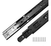 Drawer Runners Slides1 Pair Slides,Full Extension Side Installation Office and Home Rails(Black Steel Damping,40cm)