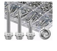 Drawer runners, Stainless Steel Hex Washer Head Self Drilling Tapping Screws Assortment(40PC,M4.8x32)
