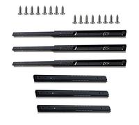 Drawer Slide 6 Pieces Cabinet Drawer Slides Heavy Duty Ball Runners for Kitchen, Runner Keyboard Shelf, Metal Extension Guide Rail, Side Mount Drawer Slides/Black/500mm