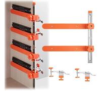 Drawer Slide Jig with Toggle Clamp & Magnetic Arm, Precision Tool for Mounting Drawer Slides, Laser-Engraved Dual-Scale Mark for Fast Installation