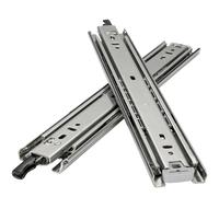 Drawer Slides 51mm Wide Heavy-Duty 3-Fold Full Extension Side Mount Ball Bearing Industrial Locking Rail RV Tool Box Runners Drawer Slides 1 Pair (2 Pieces)(750mm)